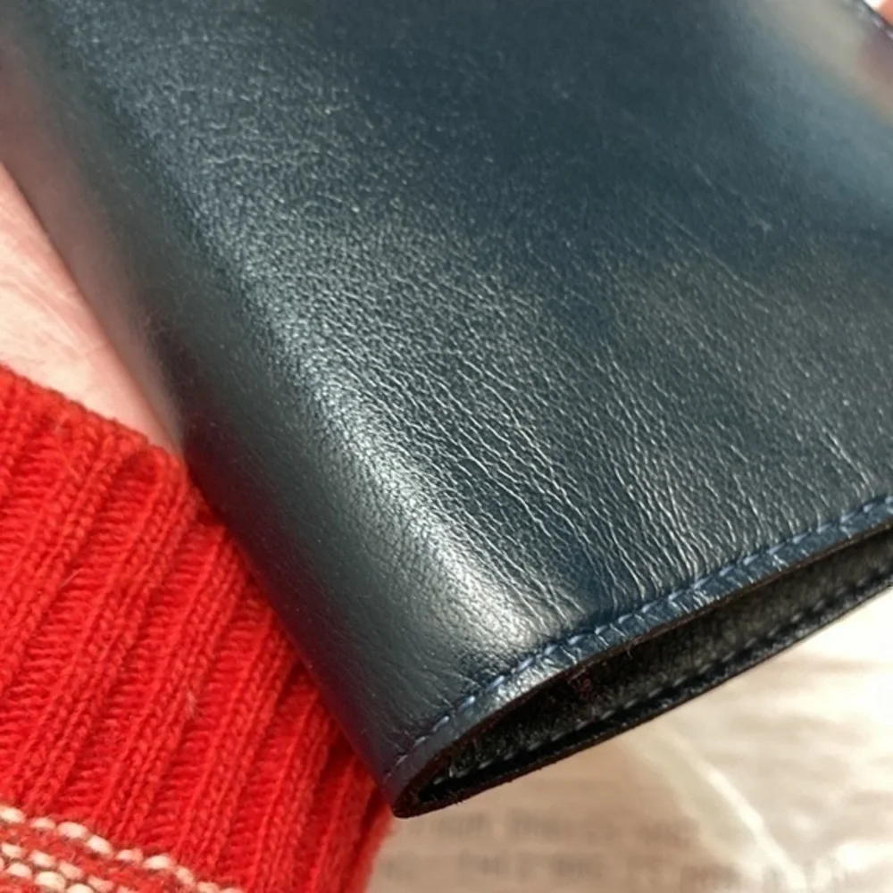 Bosca blue leather wallet nwt